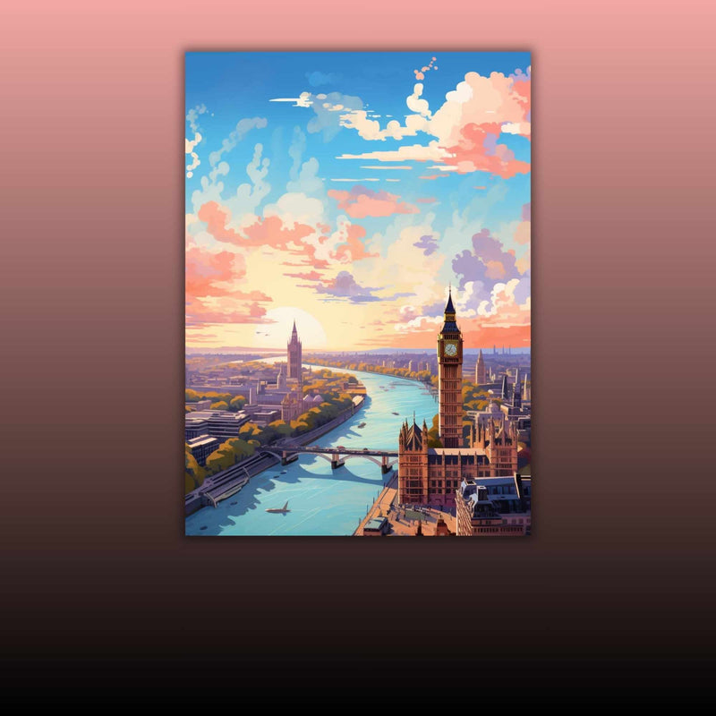 Collection d'affiches de Londres et du Royaume-Uni illustrées, décoration murale VintyArty