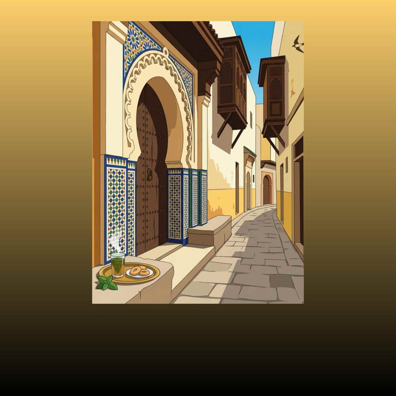 Collection d'affiches d'Algérie illustrées, décoration murale VintyArty : Affiche d'Alger et de la Casbah illustrée, décoration murale VintyArty