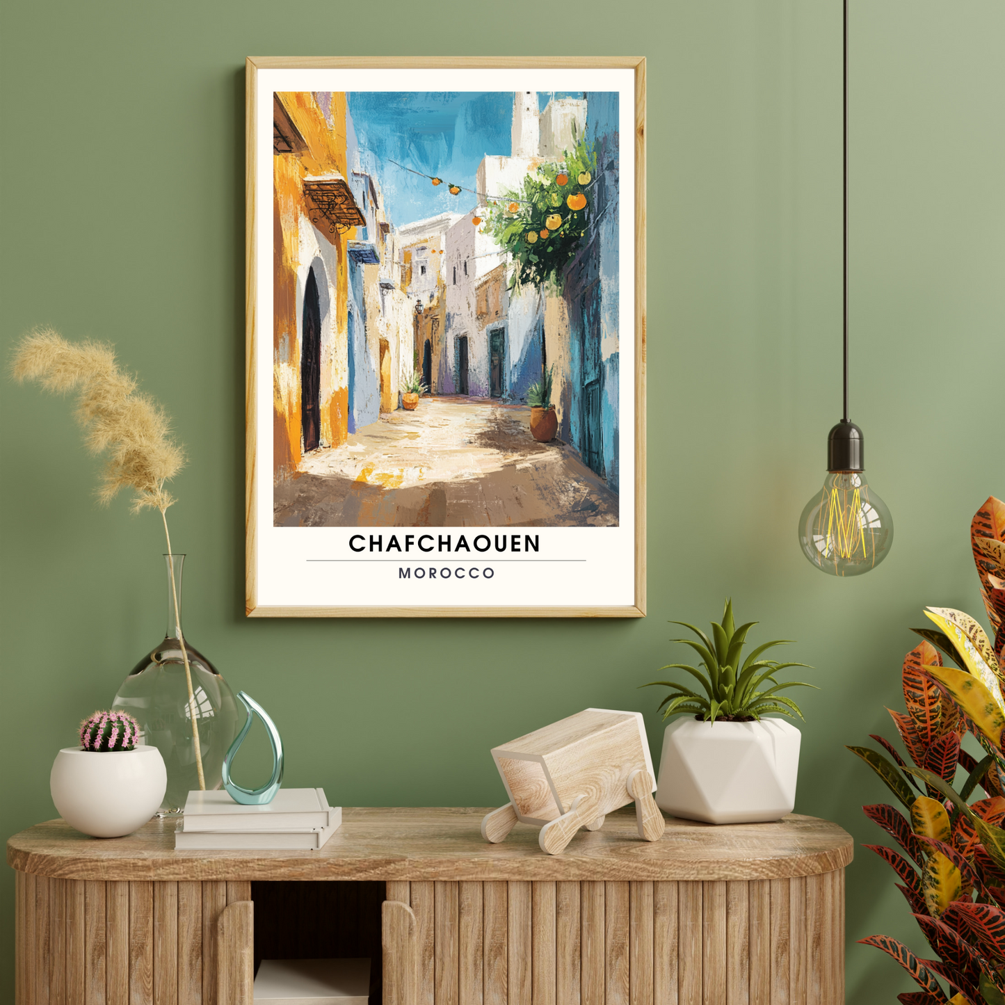 Affiche Chefchaouen | Poster de voyage Maroc | Affiche Maroc