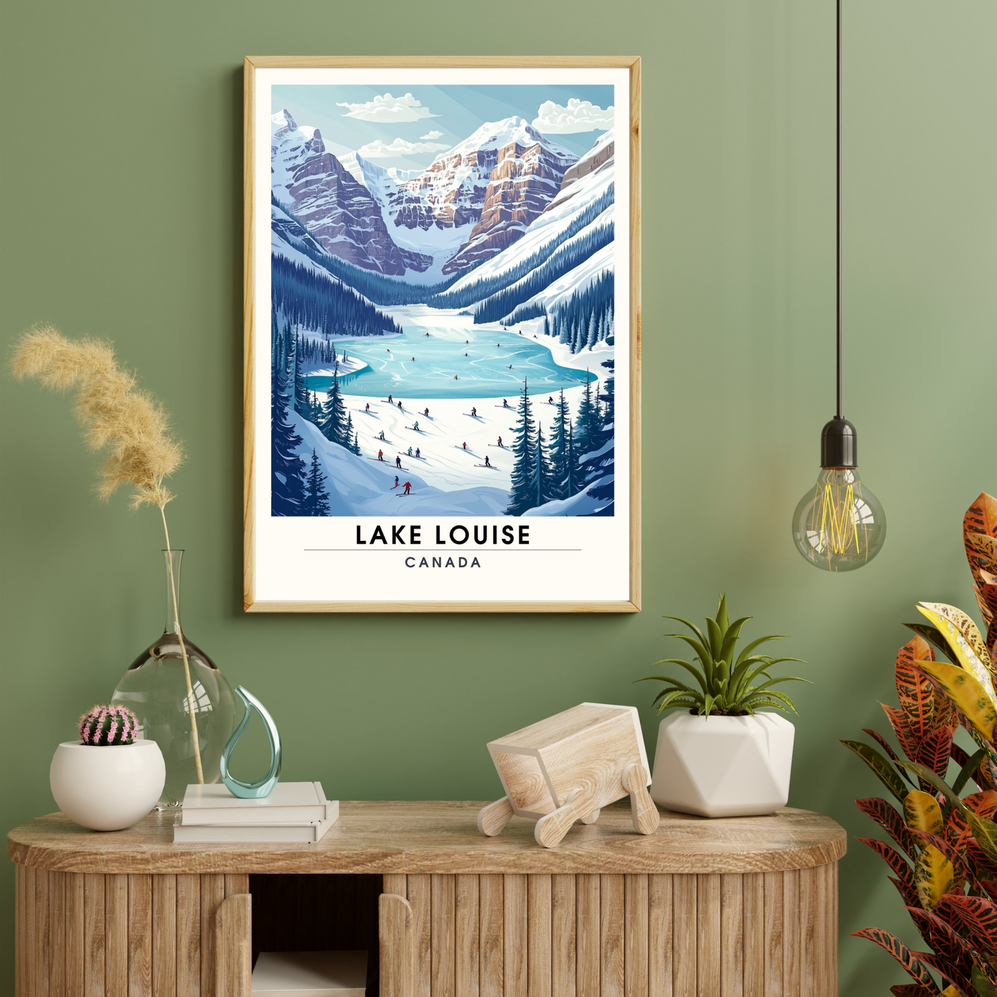 Affiche Lake Louise, Canada | impression de voyage Lake Louise | Affiche Ski