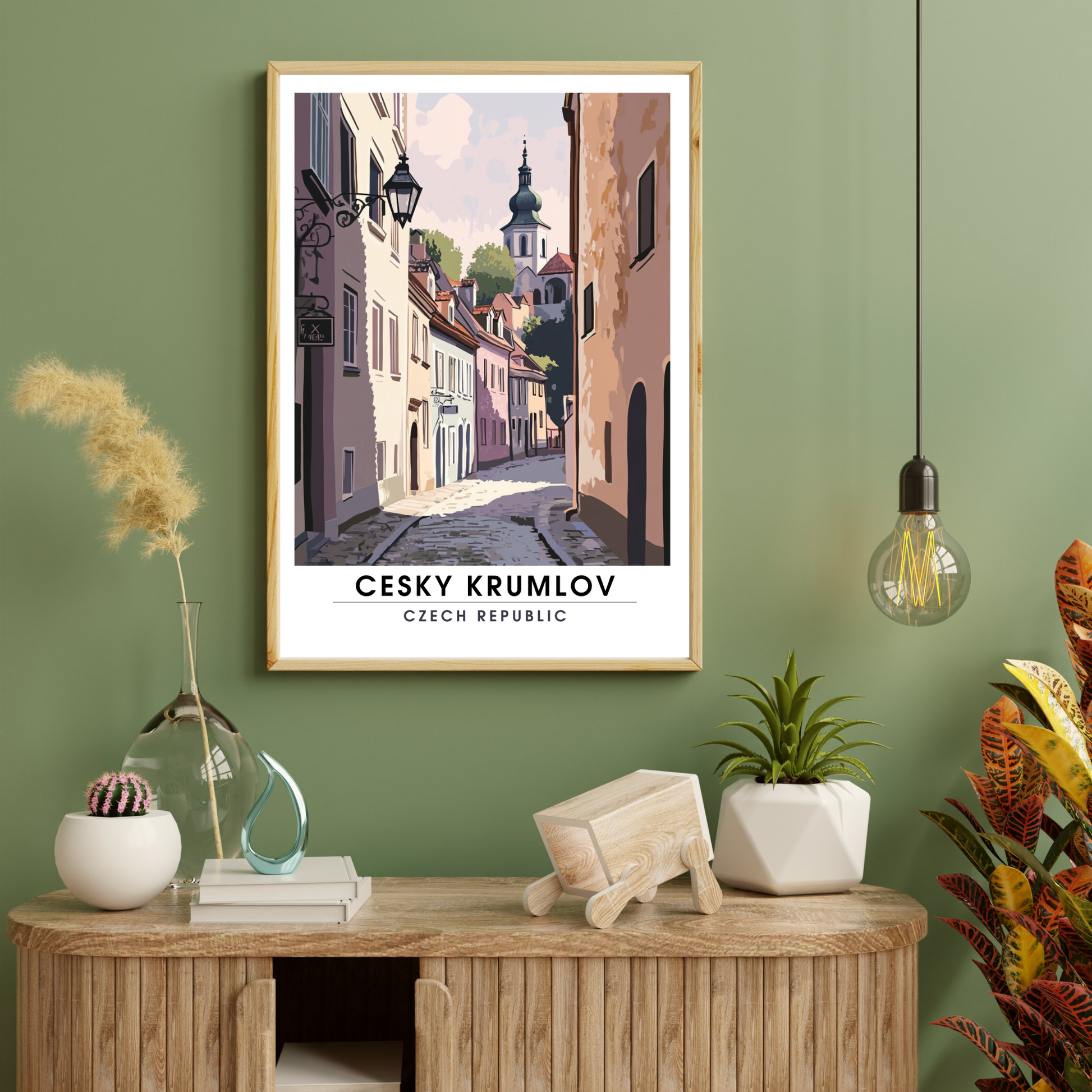 Affiche Český Krumlov | Poster de voyage République tchèque | Affiche République tchèque