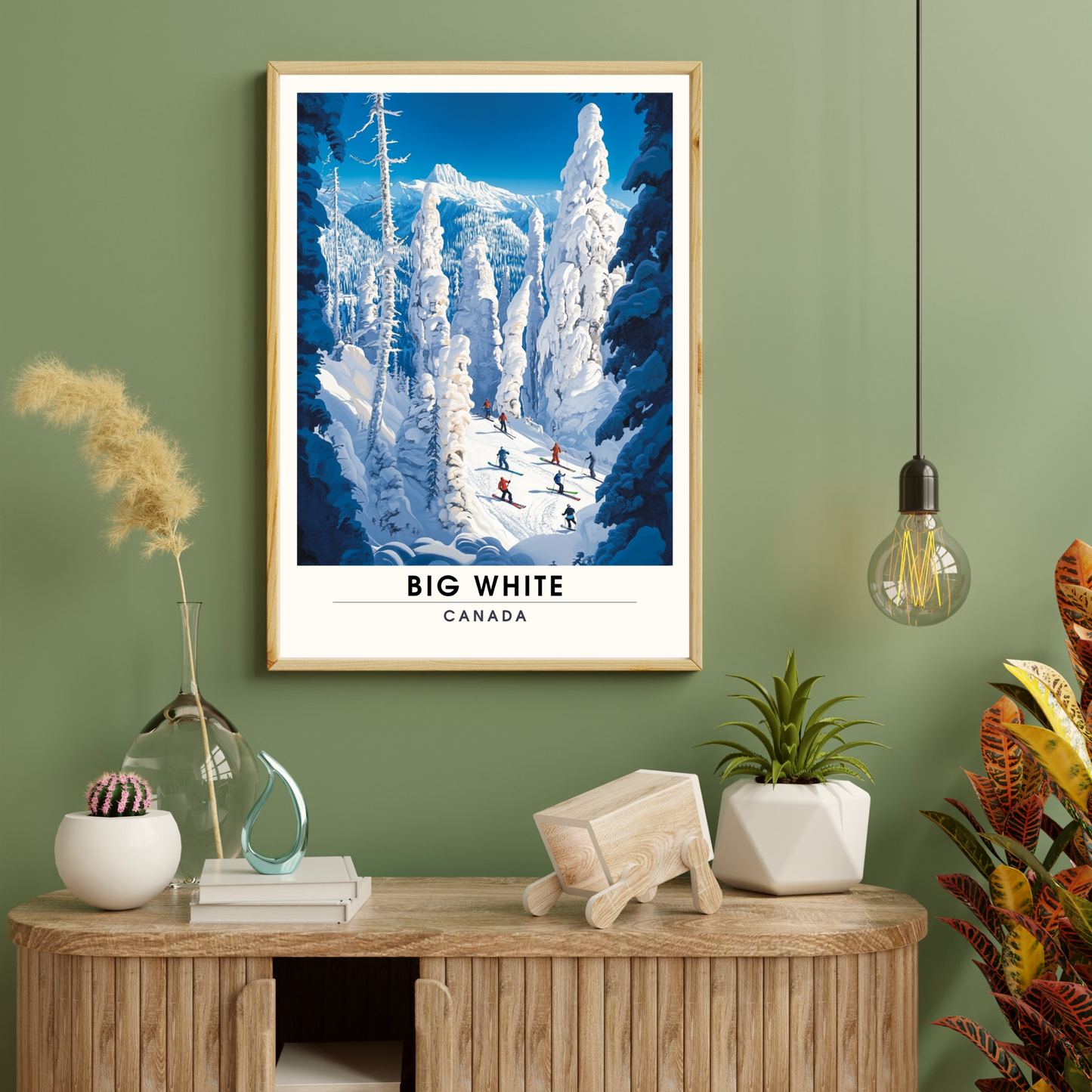 Affiche Big white, Canada | impression de voyage Big white | Affiche Ski