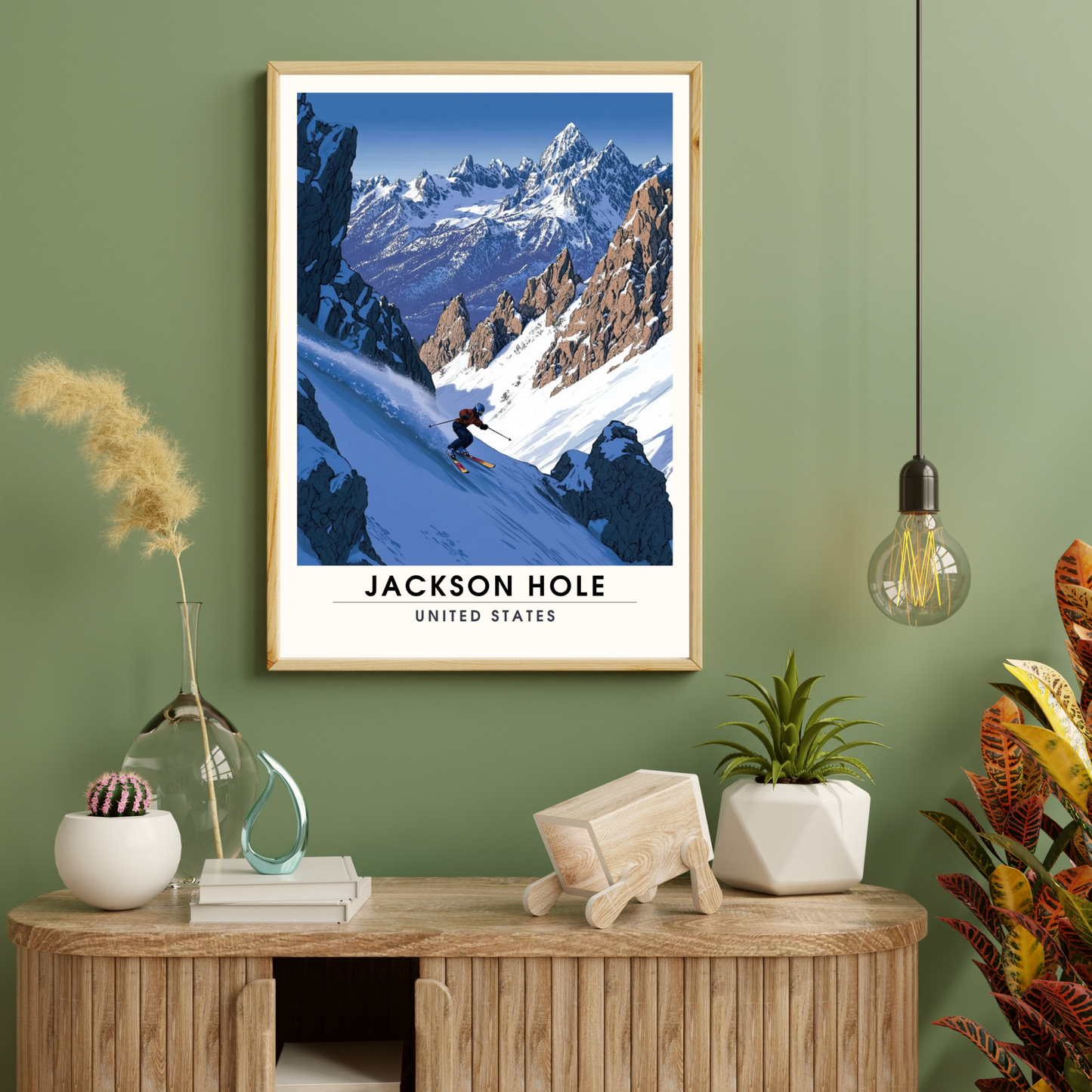 Affiche Jackson Hole, USA | Impression Jackson Hole | Affiche Ski | Wyoming
