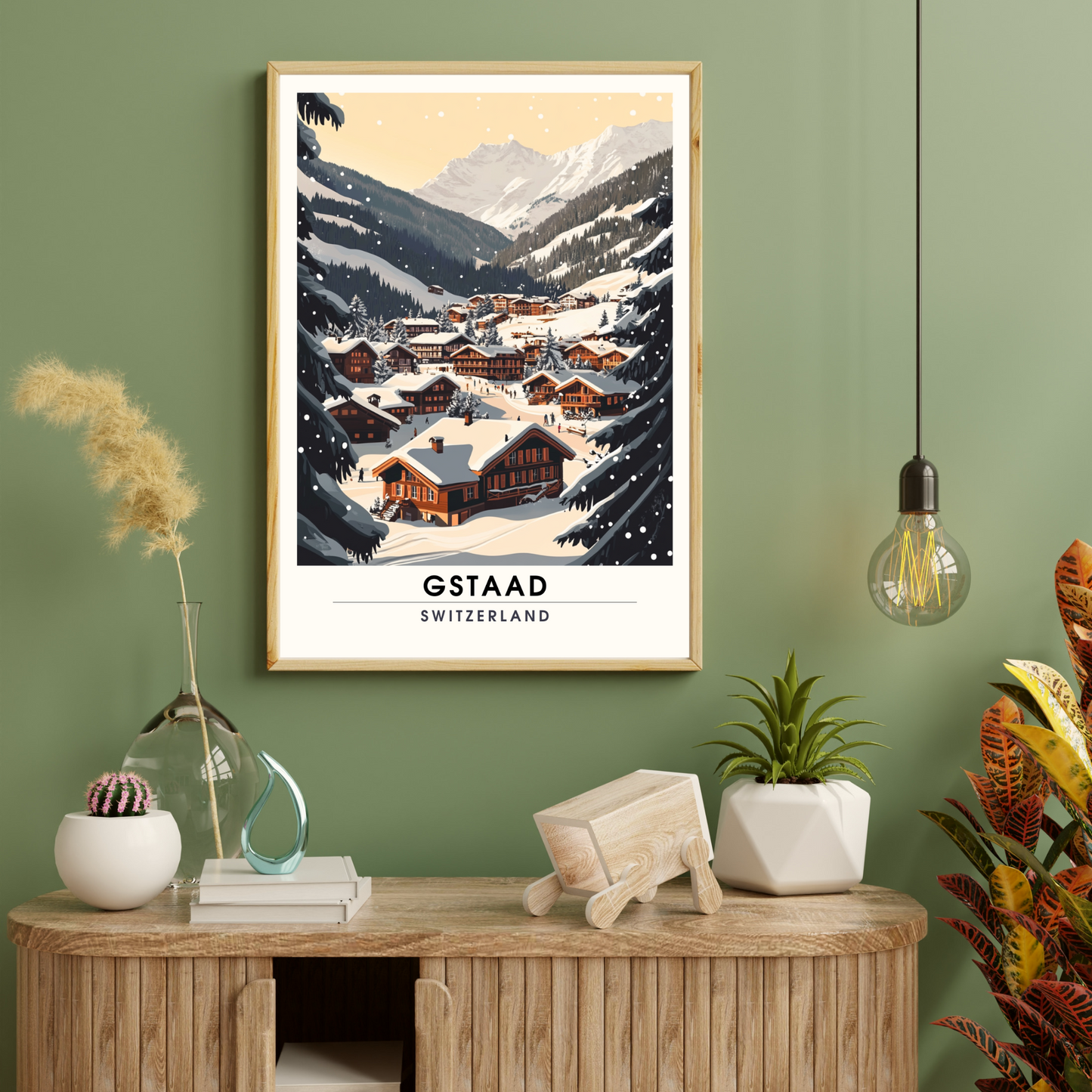 Gstaad, Schweiz Poster | Gstaad Reisedruck, Skiposter