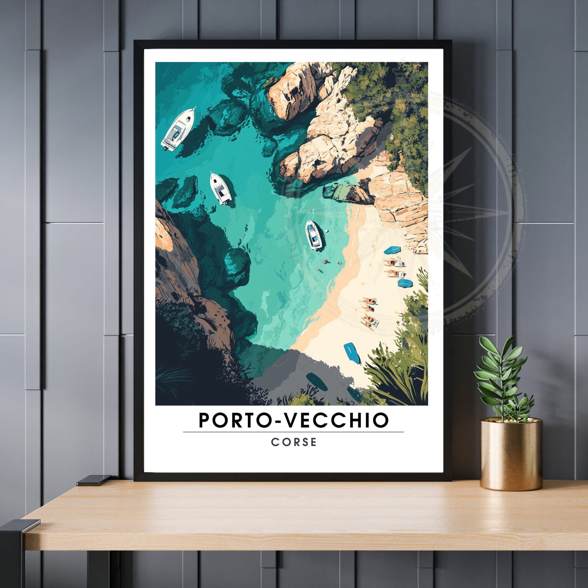 Affiche Porto Vecchio | Impression de voyage Corse | Affiche Corse