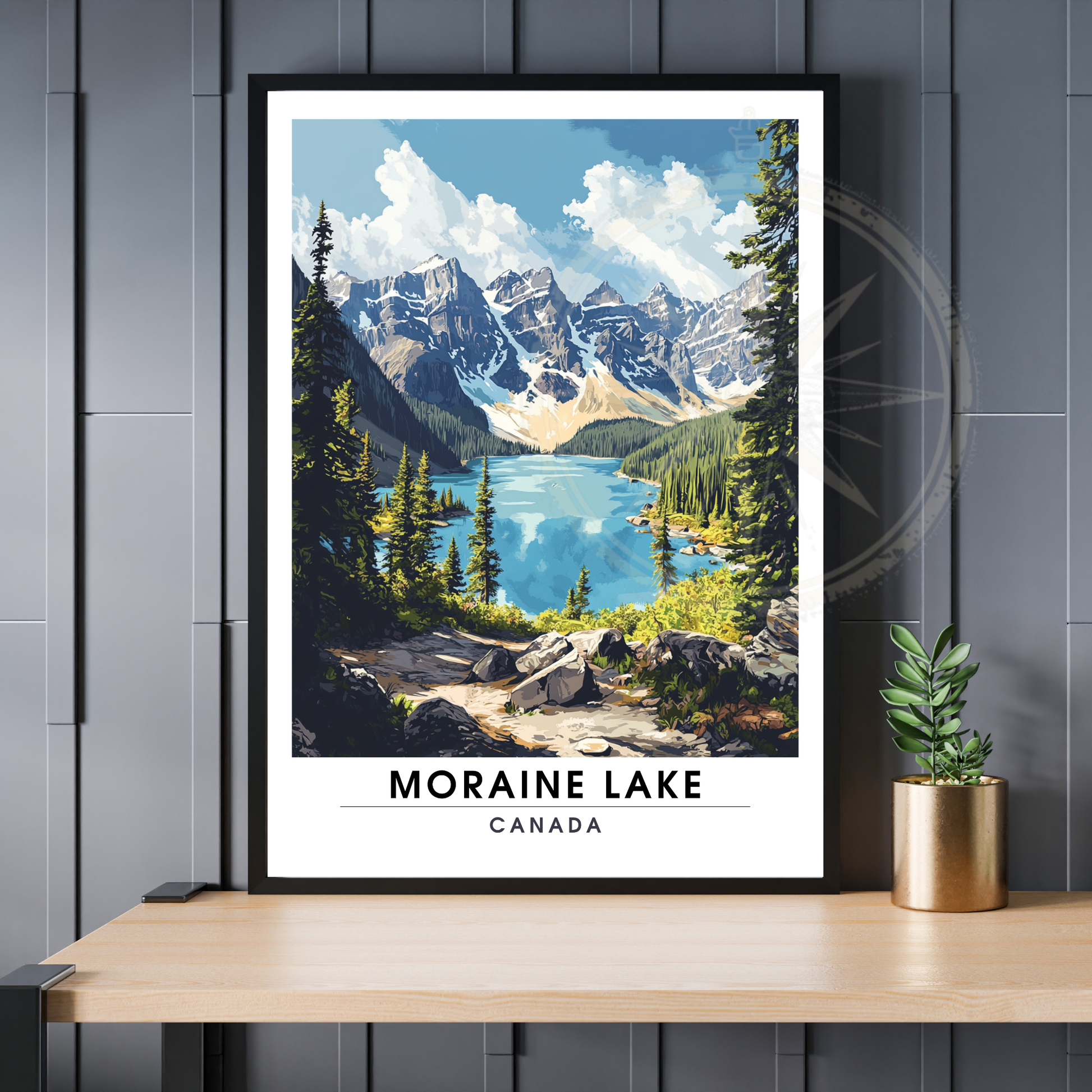 Affiche Lac Moraine | Impression de voyage Canada | Affiche Lac