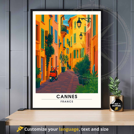 Affiche Cannes | Impression Cannes | Affiche de voyage France