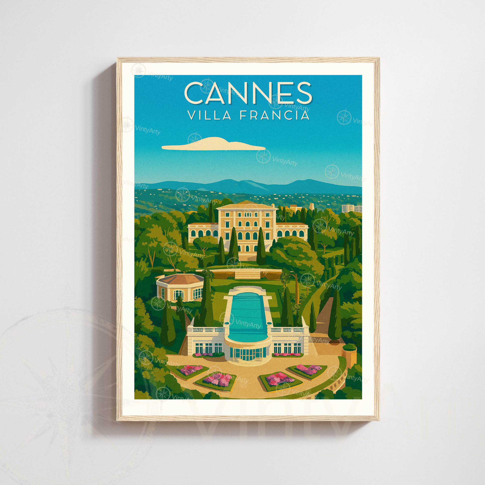 Affiche Cannes | Poster Villa Francia | Affiche France