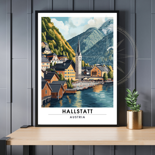 Affiche Hallstatt | Poster décoratif Autriche | Affiche Autriche