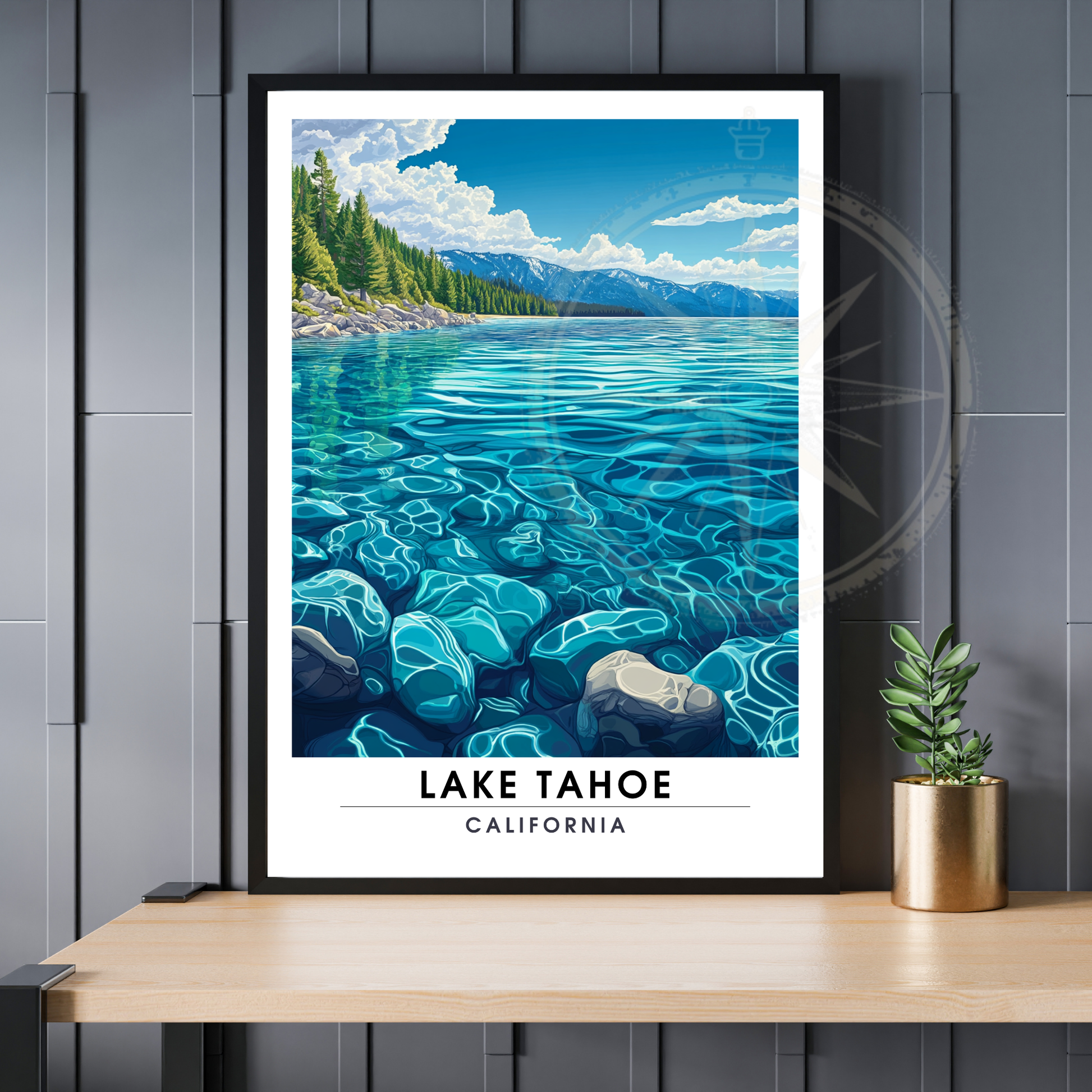 Affiche Lac Tahoe Californie | Impression de voyage États-Unis | Affiche Lac