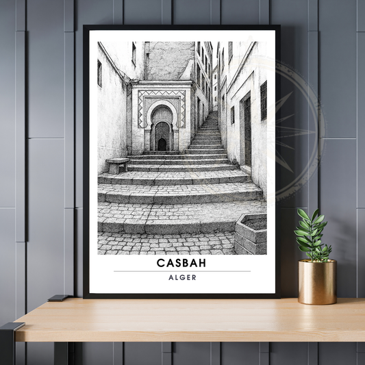 Affiche Casbah | Impression de voyage Alger | Affiche Algérie