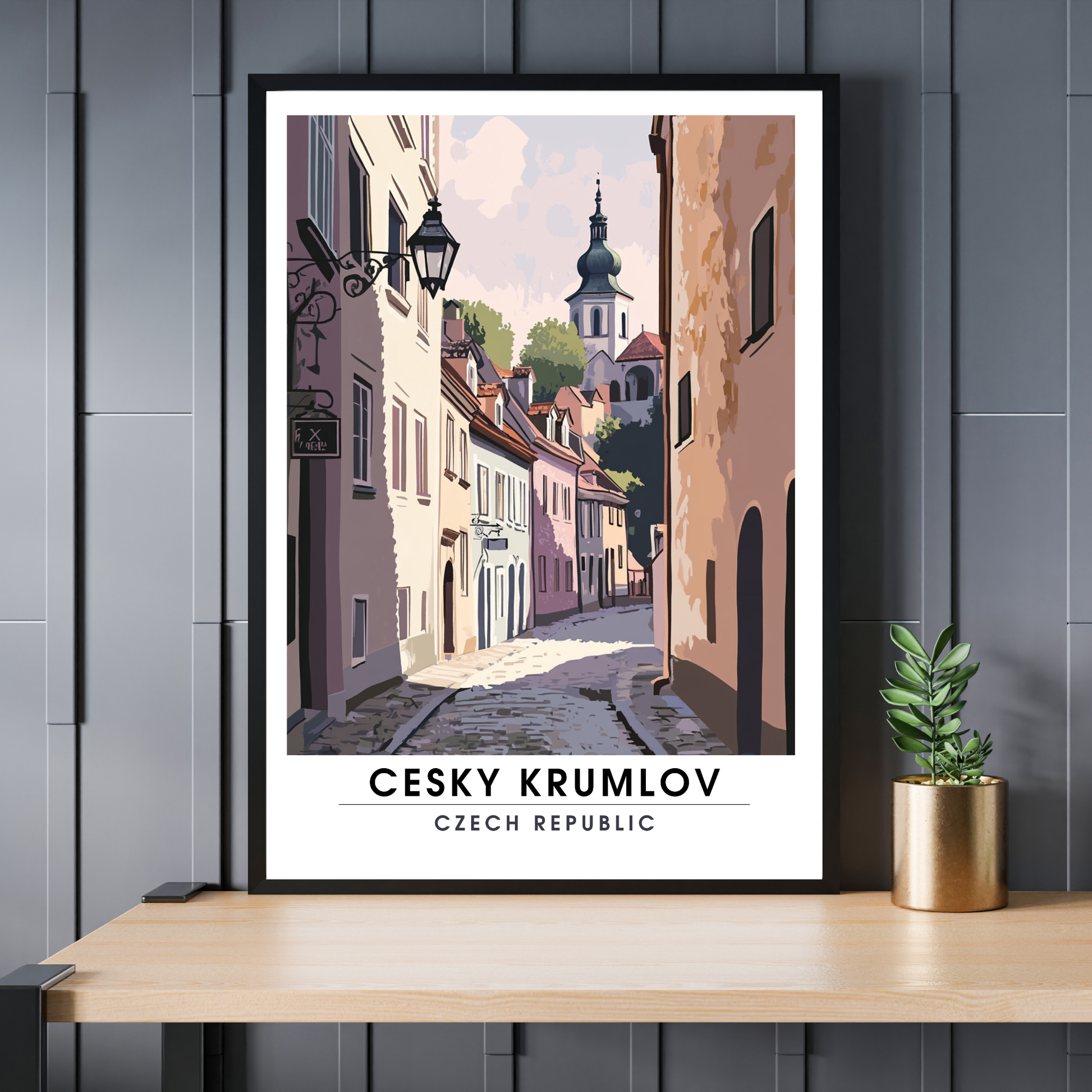 Affiche Český Krumlov | Poster de voyage République tchèque | Affiche République tchèque
