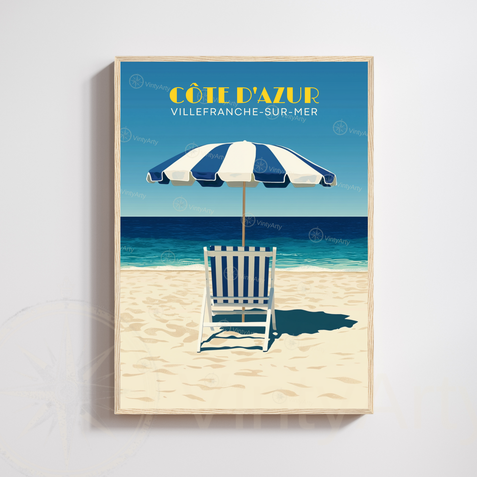 Affiche Villefranche-sur-Mer | Impression Murale France | Affiche Côte d'Azur