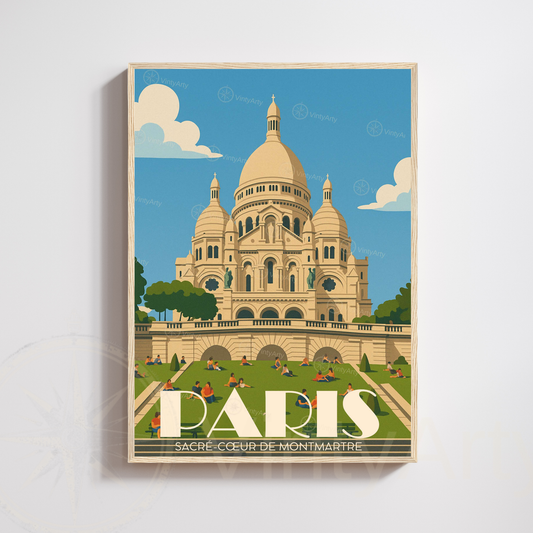 Affiche Paris | Impression Artistique Montmartre - Sacré Cœur | Affiche France