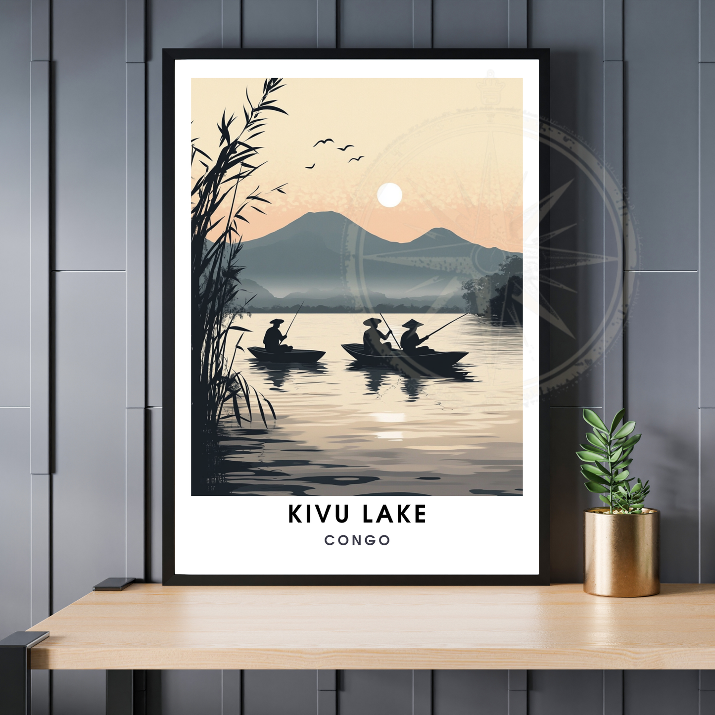 Affiche Kivu Lac | Impression Congo | Affiche Lac