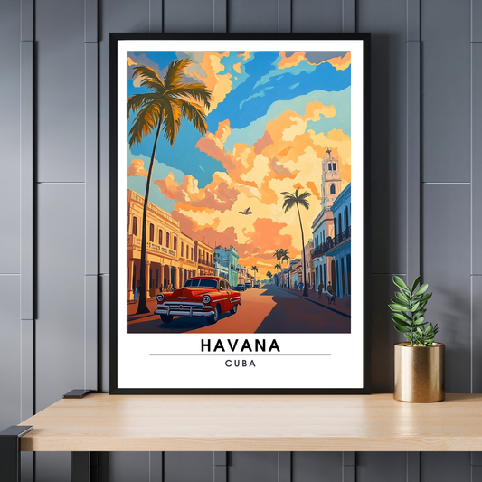 Affiche Havana | Poster de voyage Cuba | Affiche Cuba