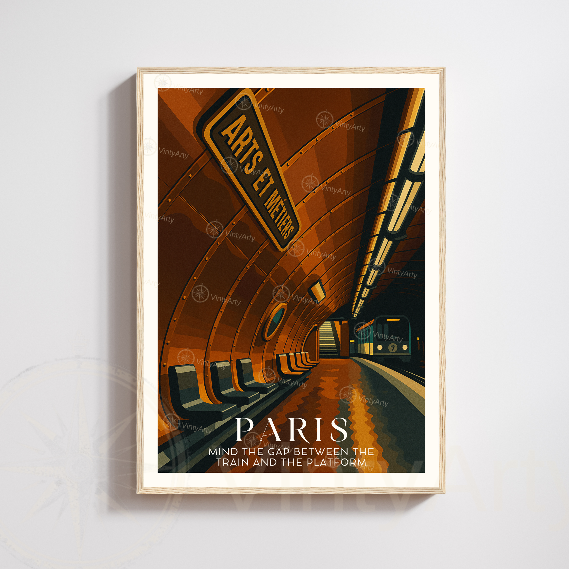 Affiche Paris | Impression de voyage Métro | Affiche France