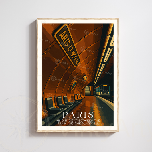 Affiche Paris | Impression de voyage Métro | Affiche France