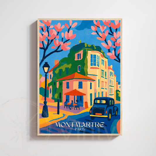 Affiche Paris | Impression de voyage Montmartre - Sacré Cœur | Affiche France