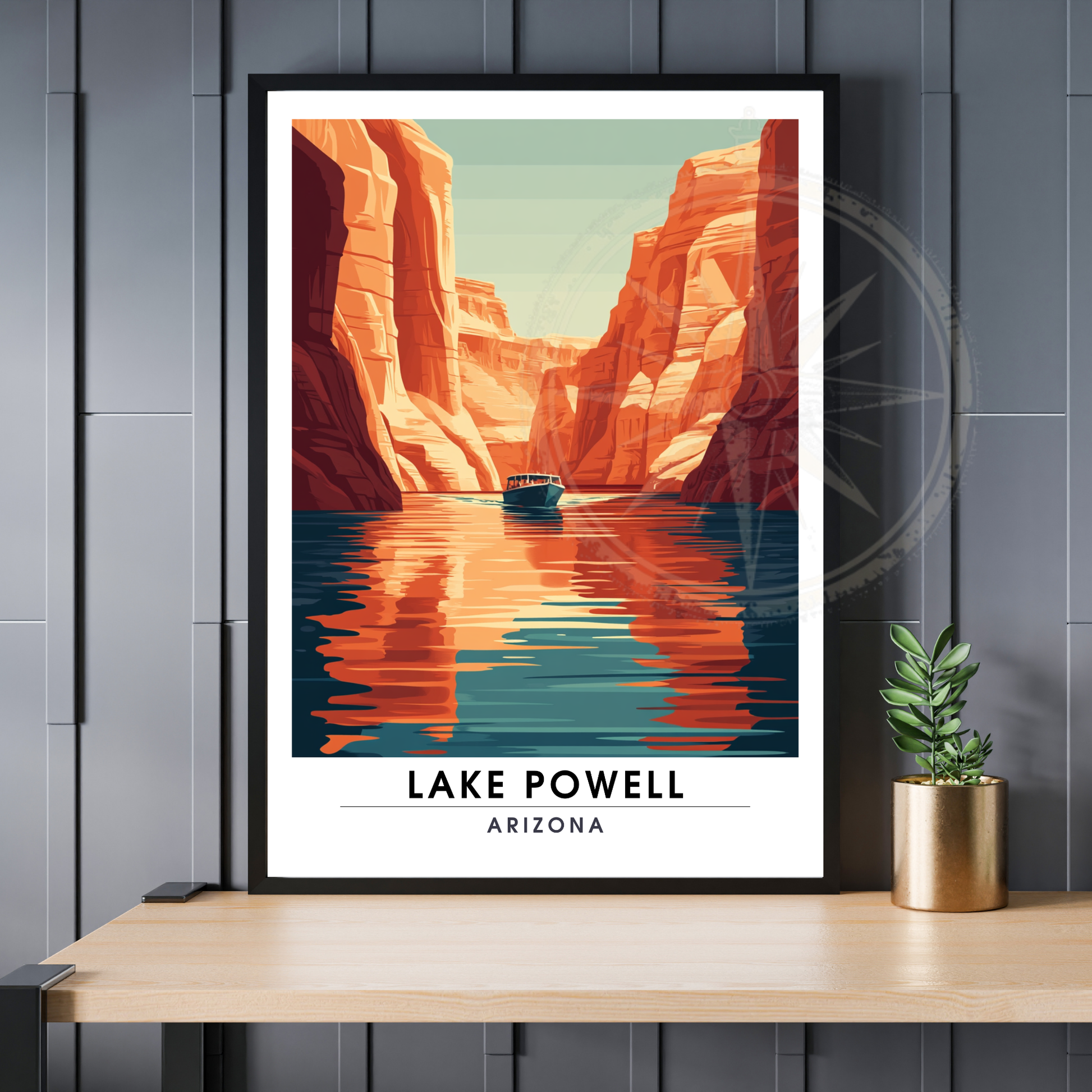 Affiche Lac Powell Arizona | Poster de voyage États-Unis | Affiche Lac