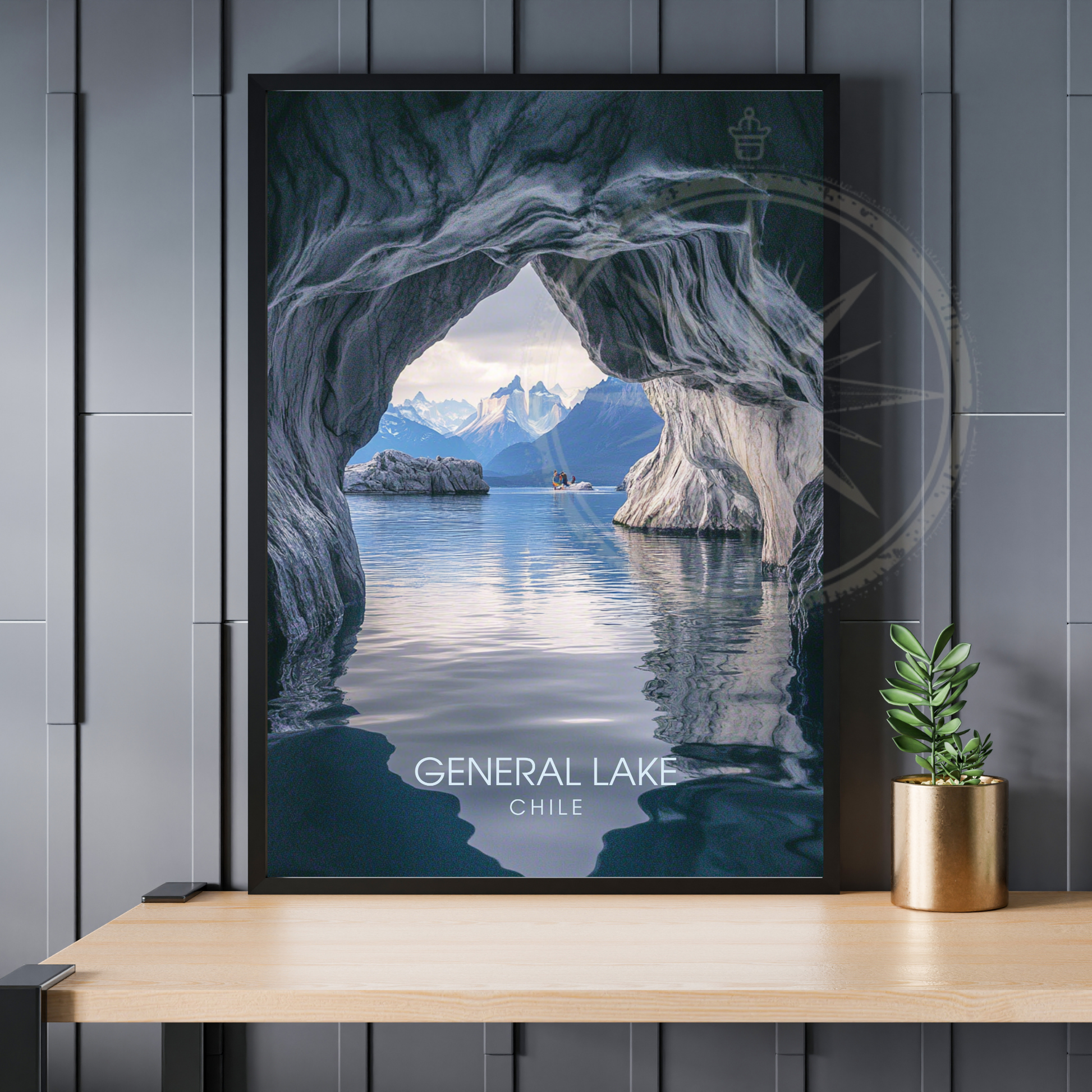 Affiche Lac Général | Impression de voyage Chili | Affiche Lac