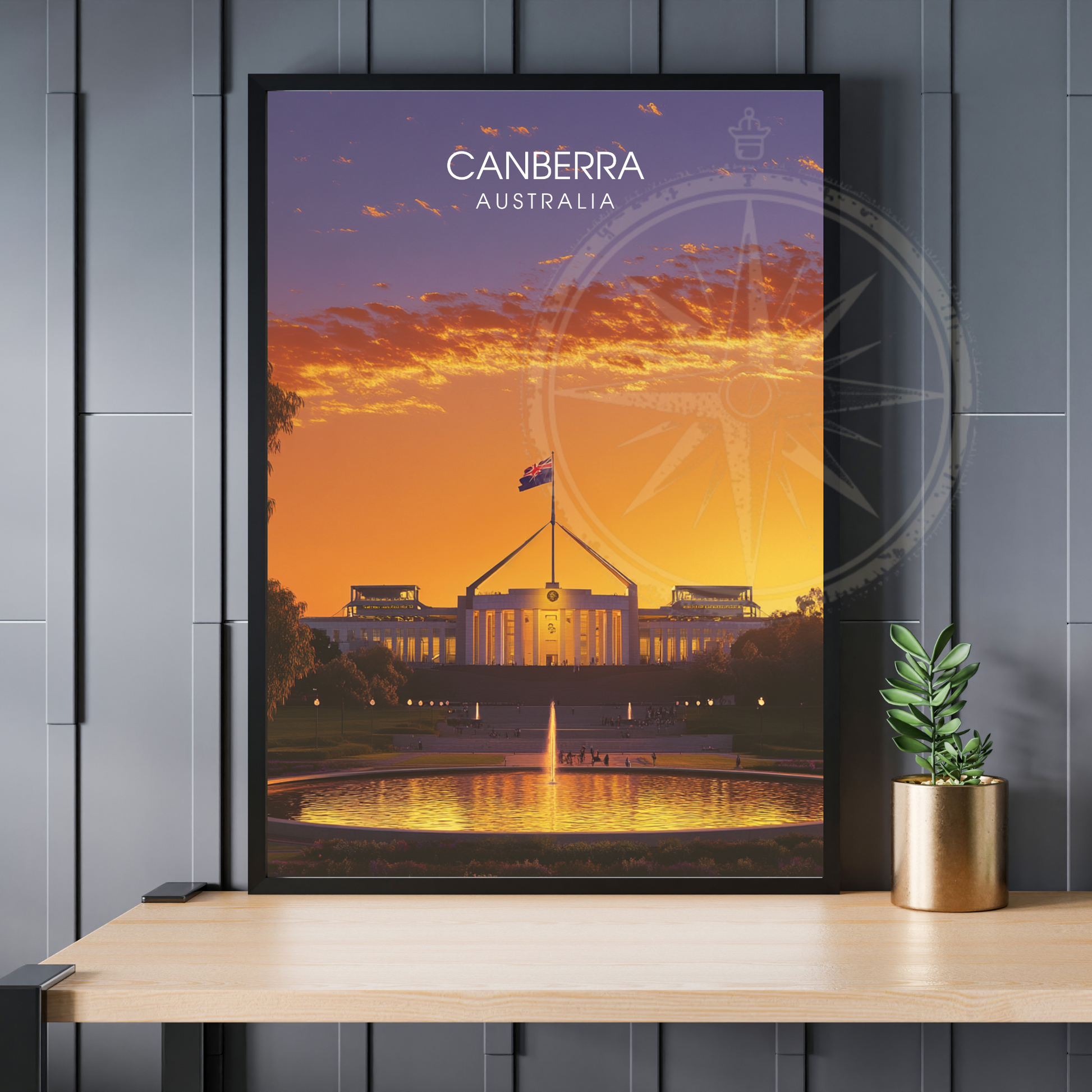 Affiche Canberra | Impression de voyage Australie | Affiche Australie