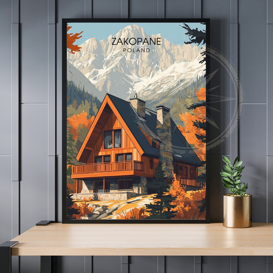 Affiche Zakopane | Poster décoratif Pologne | Affiche Pologne