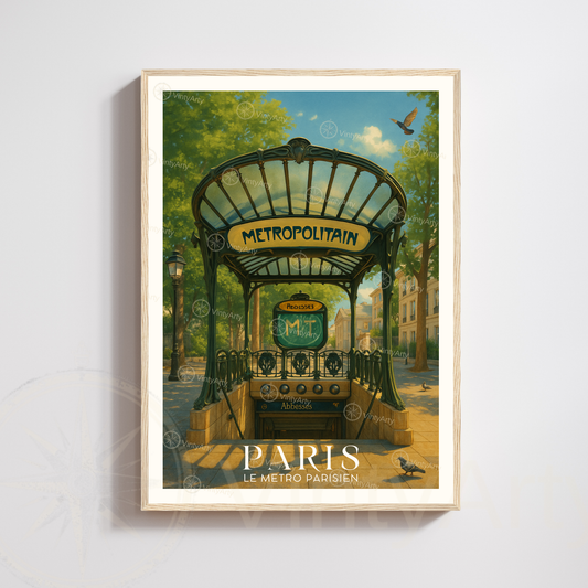 Affiche Paris | Poster artistique Métro | Affiche France