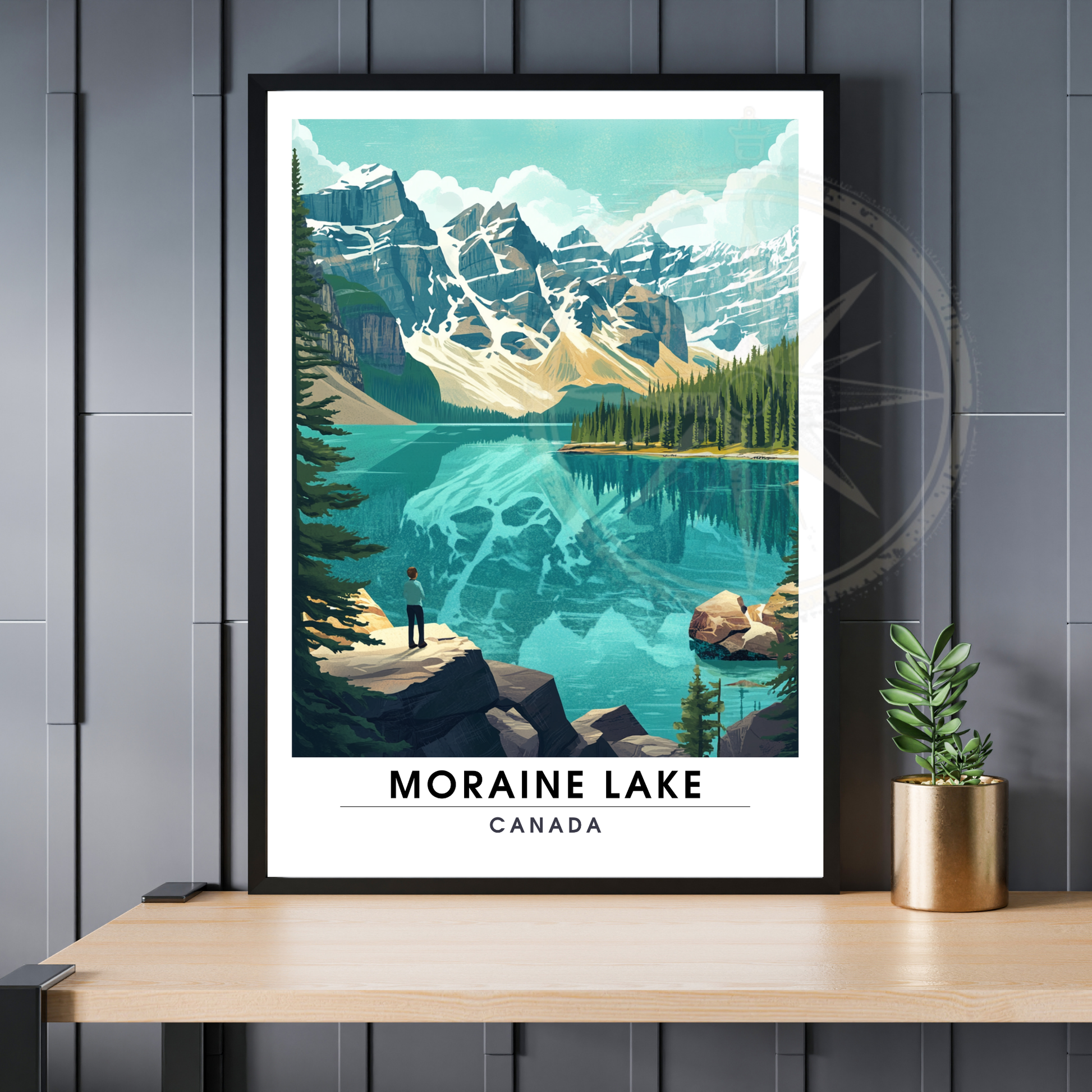 Affiche Lac Moraine | Poster de voyage Canada | Affiche Lac