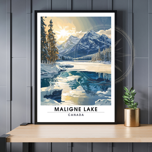 Affiche Lac Maligne | Poster de voyage Canada | Affiche Lac