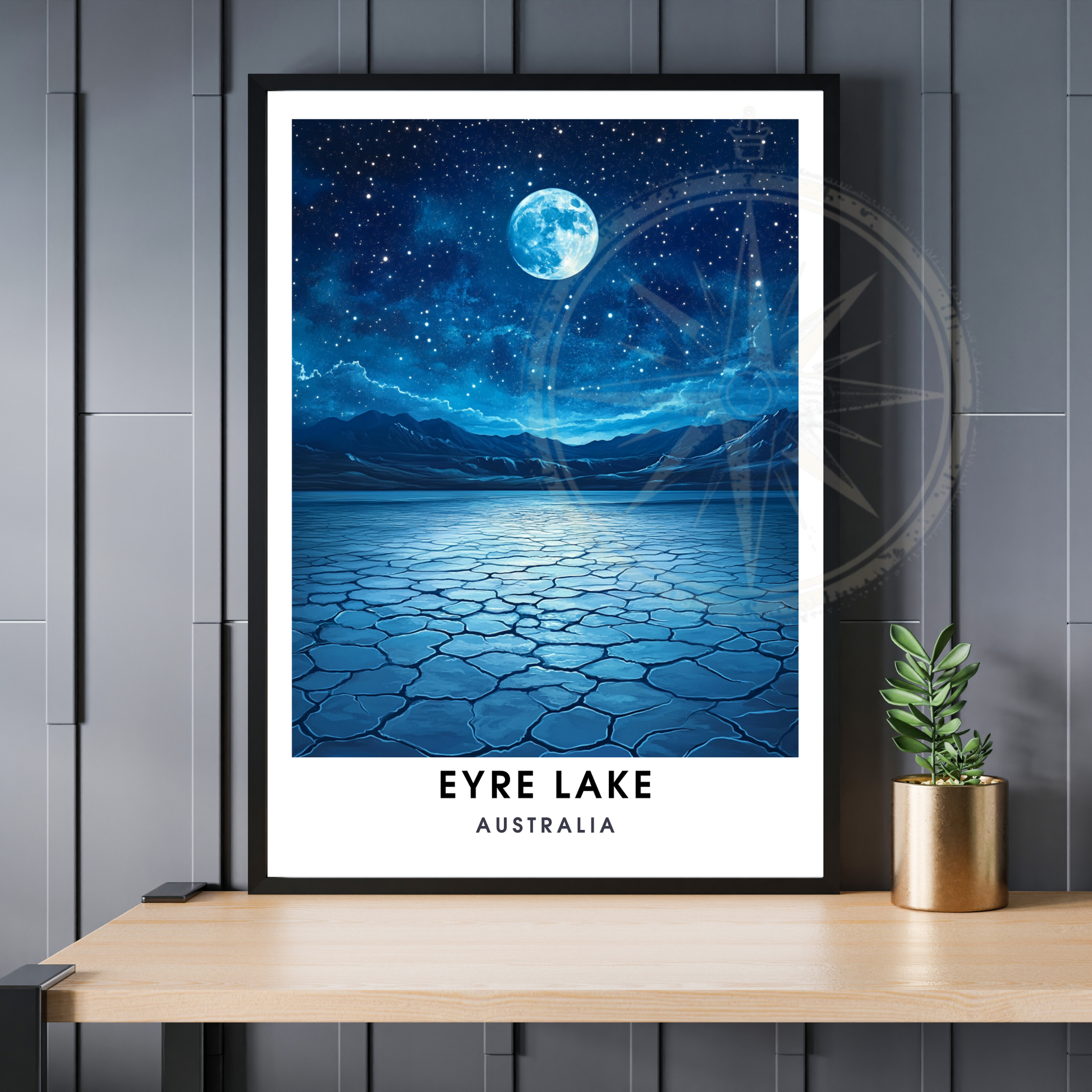 Affiche lac Eyre | Poster de voyage Australie | Affiche Lac