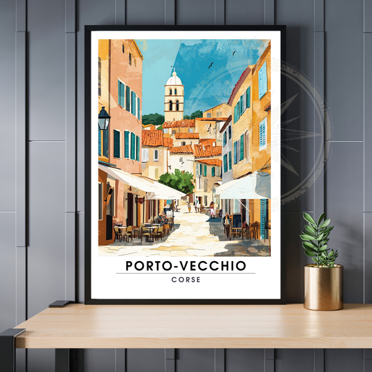 Affiche Porto Vecchio | Poster décoratif Corse | Affiche Corse