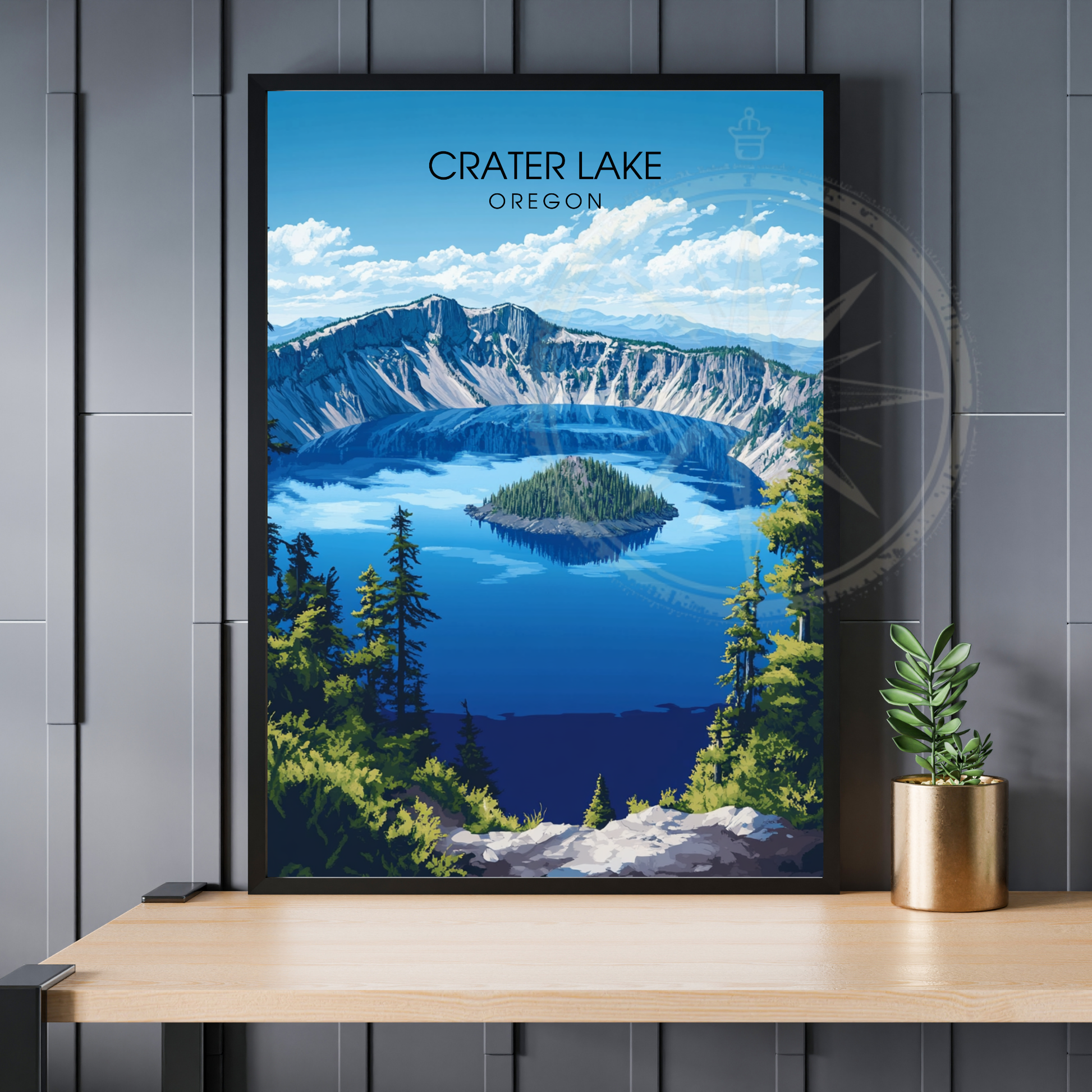 Affiche Lac Crater Oregon | Impression États-Unis | Affiche Lac