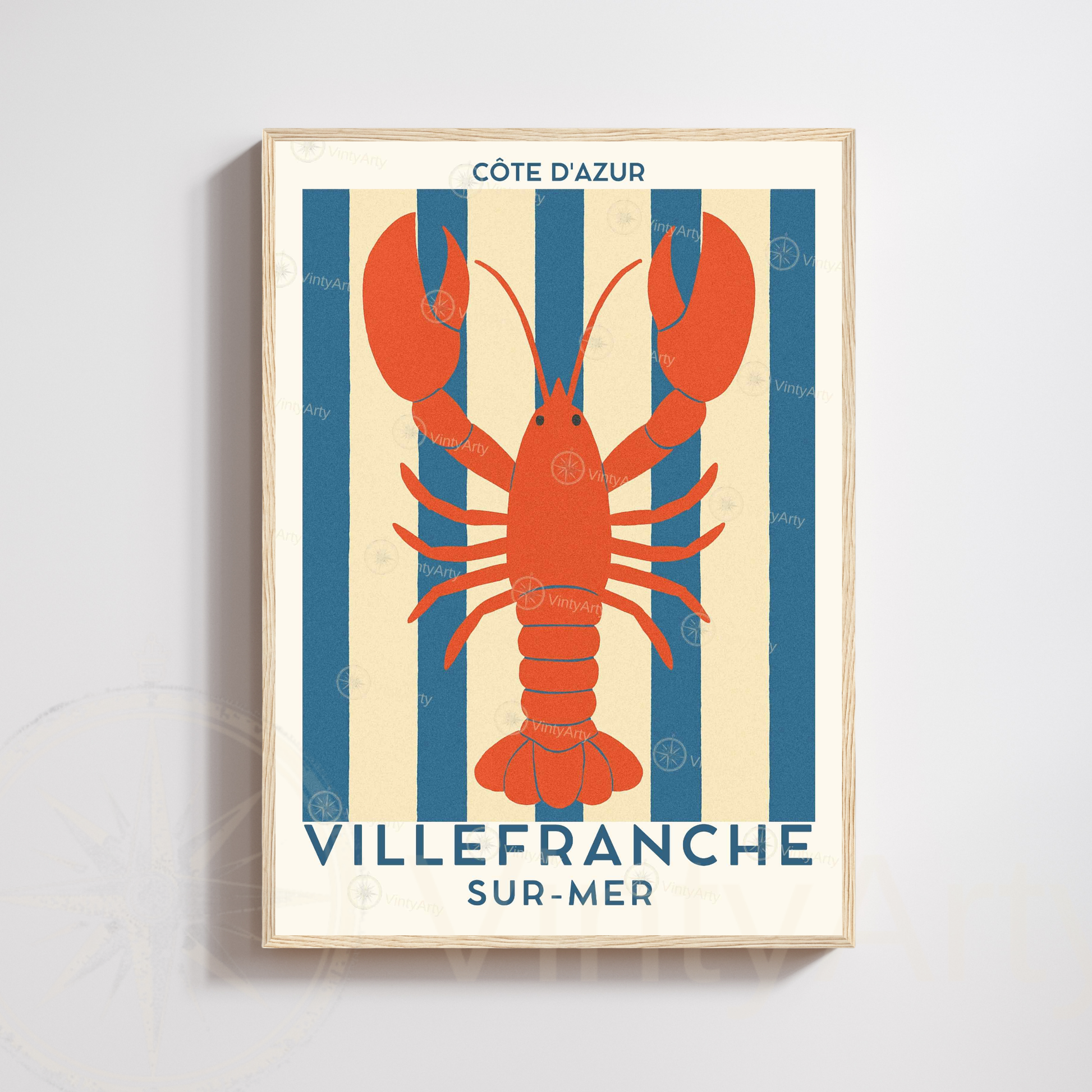 Affiche Villefranche-sur-Mer | Art mural France | Affiche Côte d'Azur