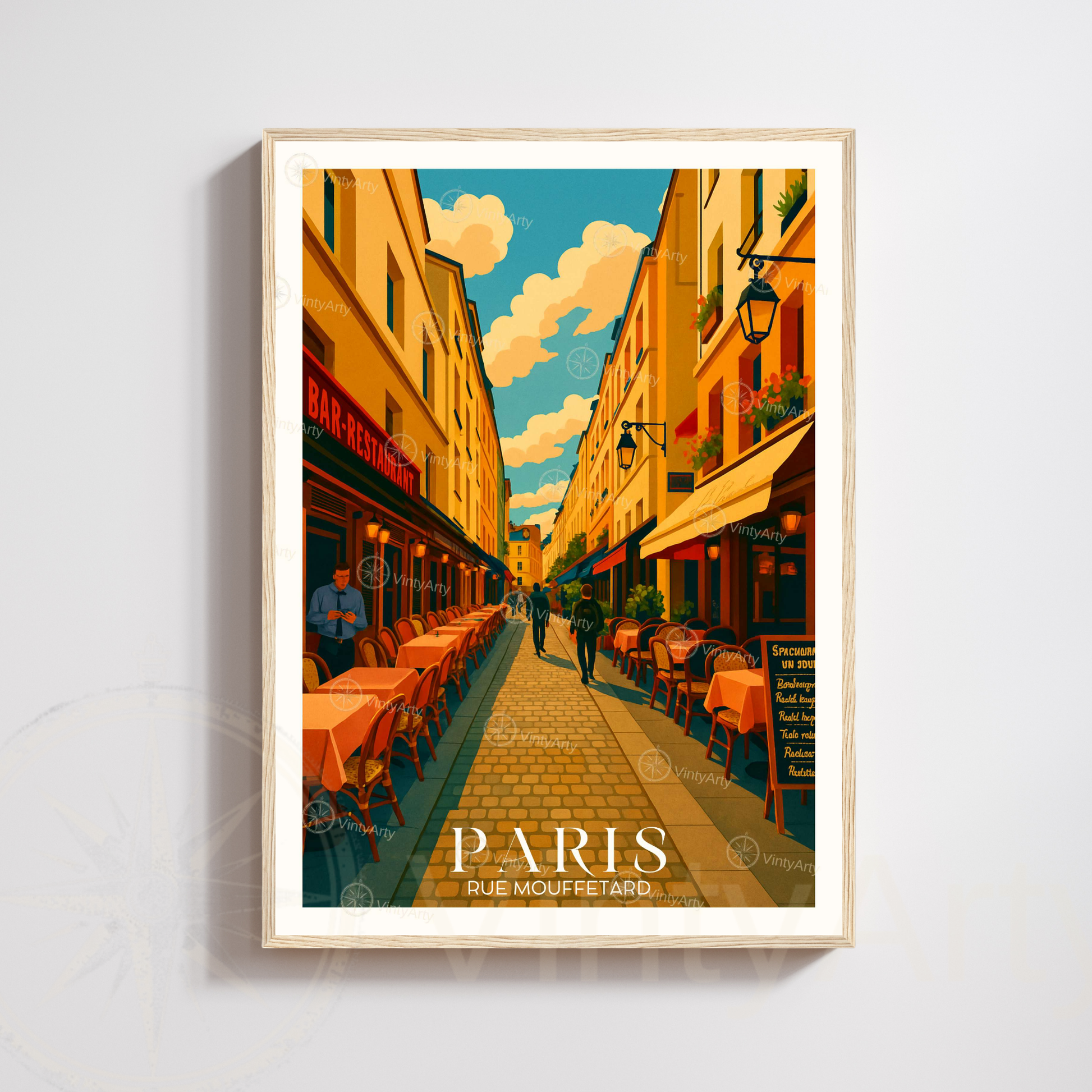 Affiche Paris | Impression Rue Mouffetard | Affiche France