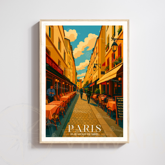 Affiche Paris | Impression Rue Mouffetard | Affiche France