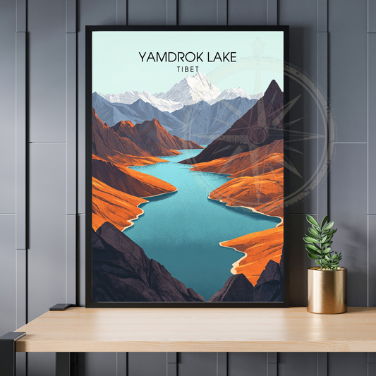 Affiche Lac Yamdrok  | Poster Tibet | Affiche Lac