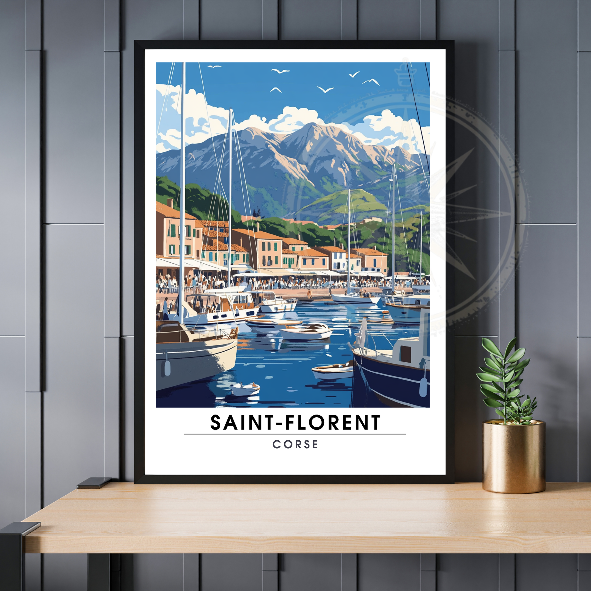Affiche Saint Florent | Poster décoratif Corse | Affiche Corse