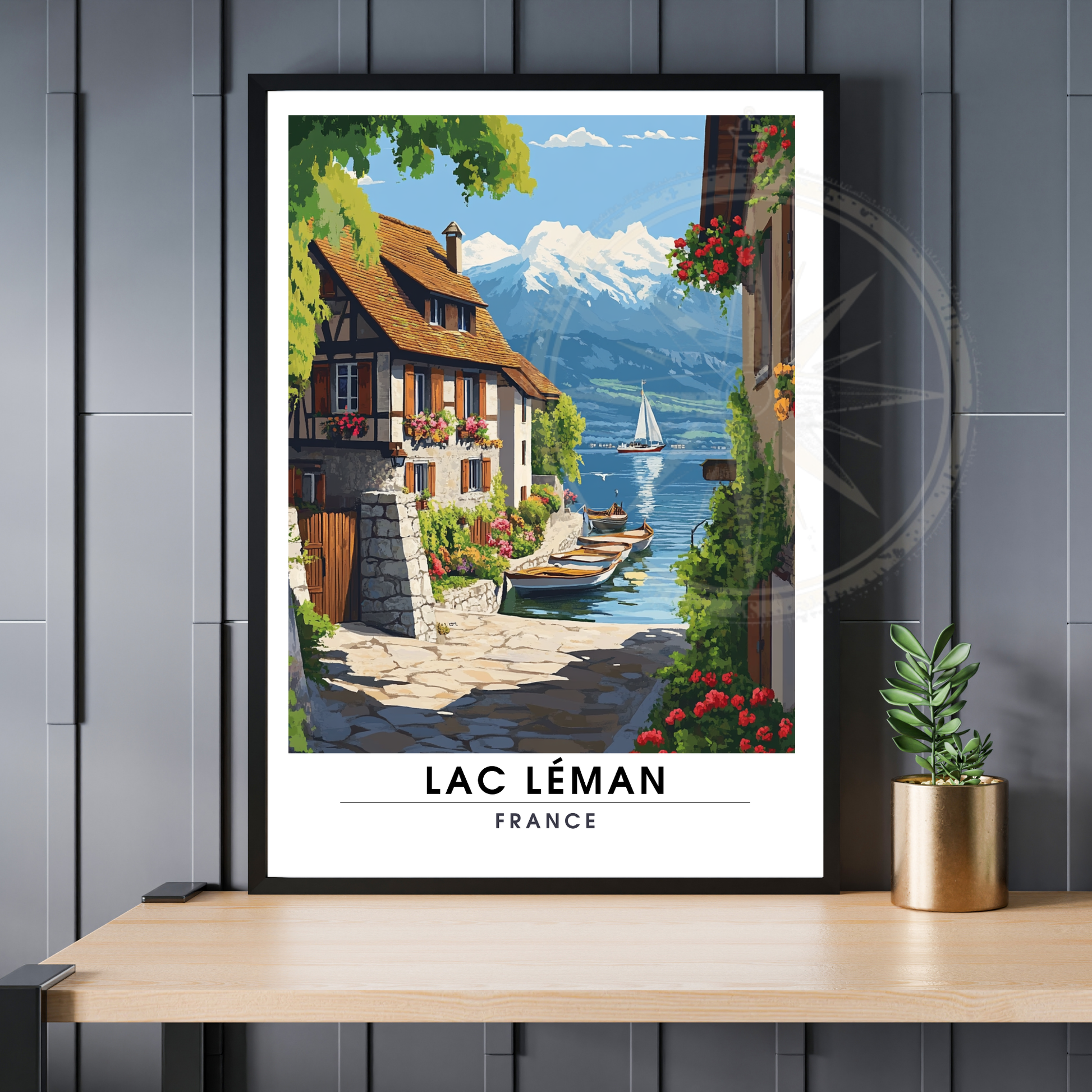Affiche Lac Léman | Impressions de voyage France | Affiche Lac
