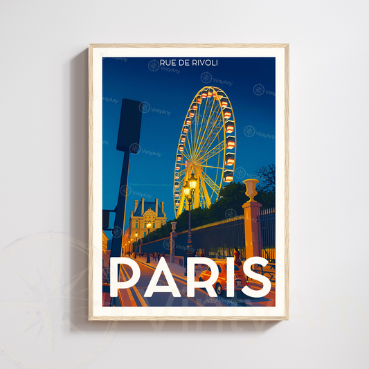 Affiche Paris | Poster Rue de Rivoli | Affiche France