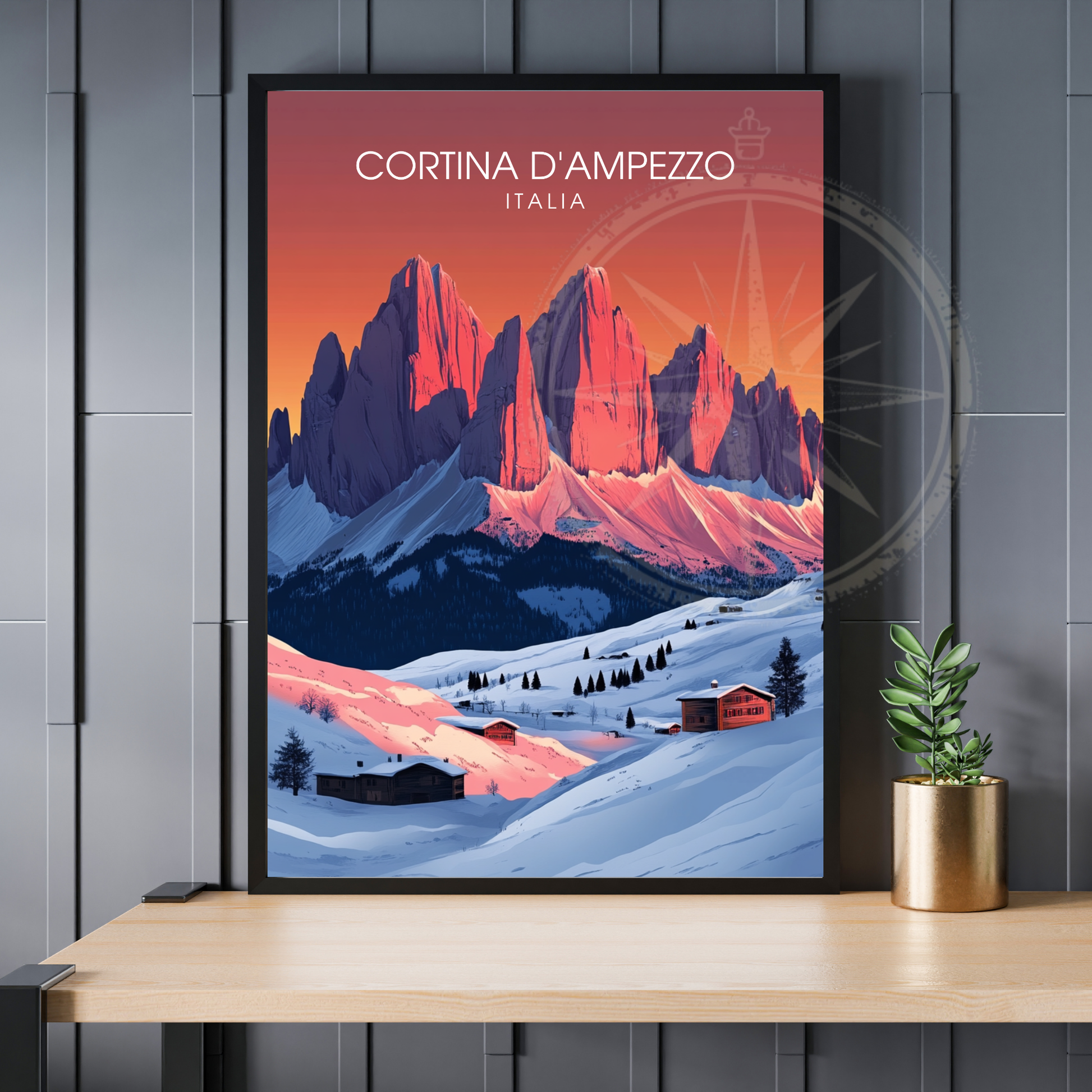 Affiche Cortina d'Ampezzo | Impression de voyage Italie | Affiche Italie
