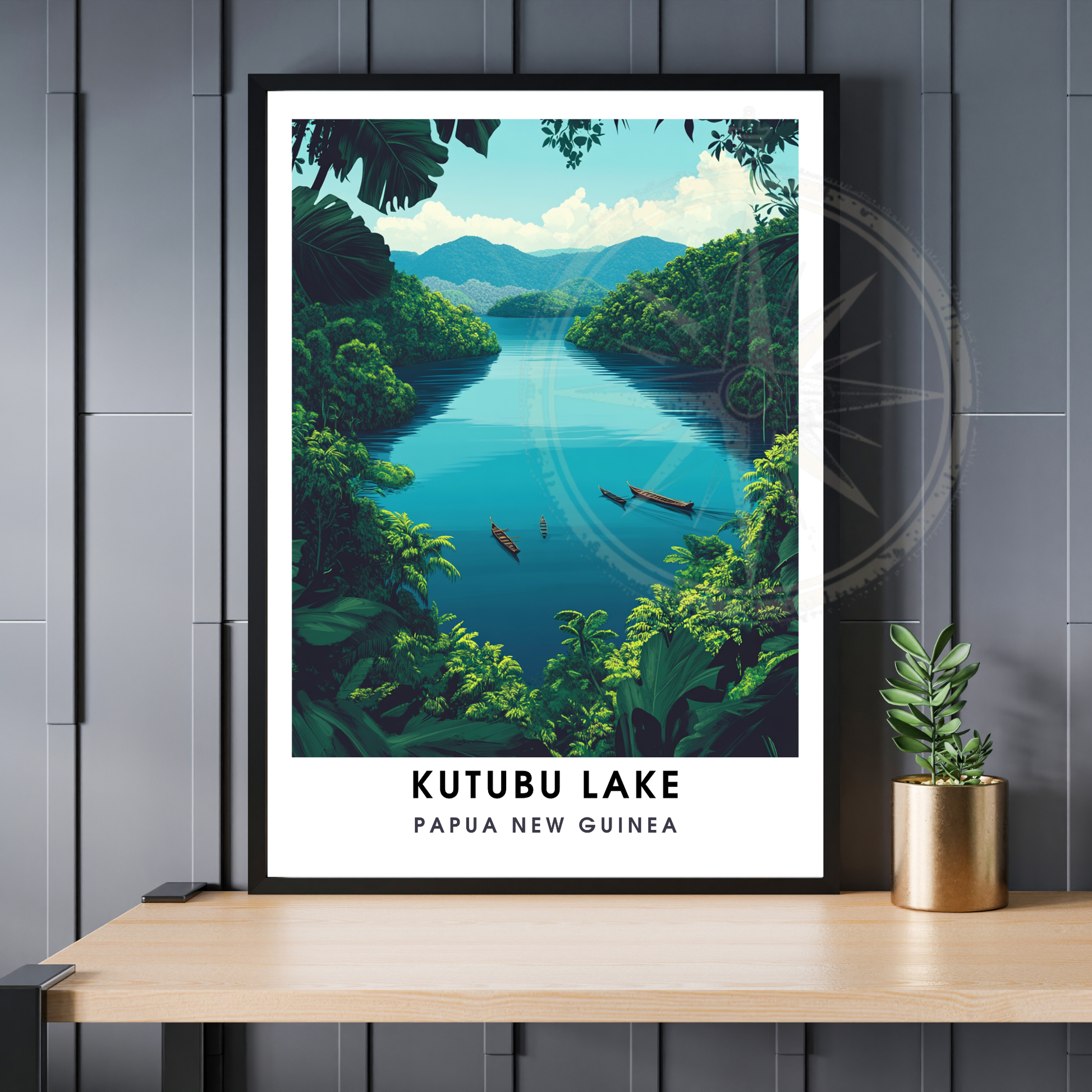 Affiche Lac Katubu | Poster Papouasie-Nouvelle-Guinée | Affiche Lac
