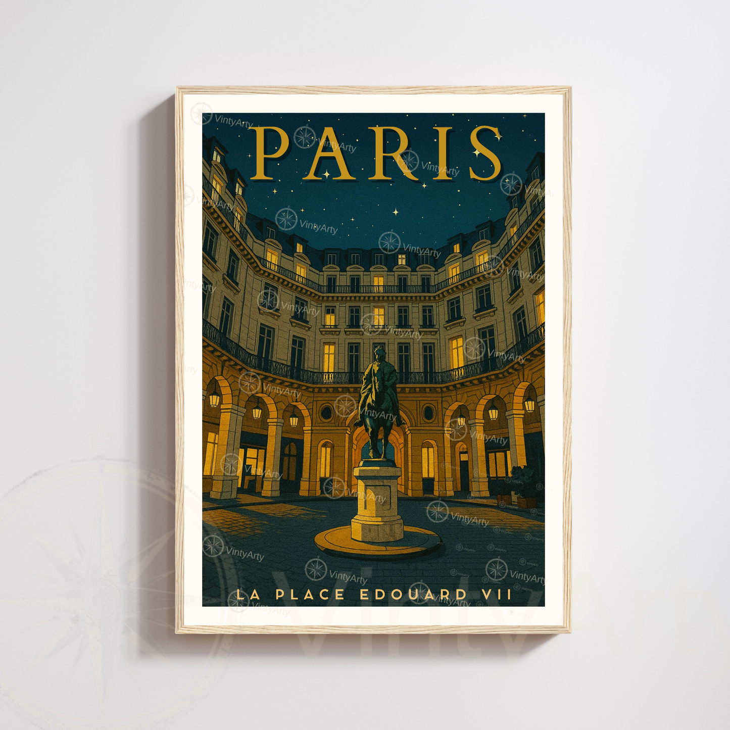 Affiche Paris | Poster Place Édouard-VII | Affiche France