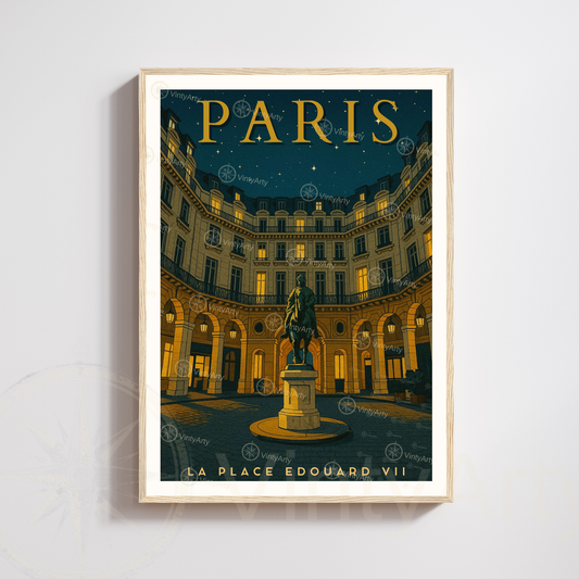 Affiche Paris | Poster Place Édouard-VII  | Affiche France