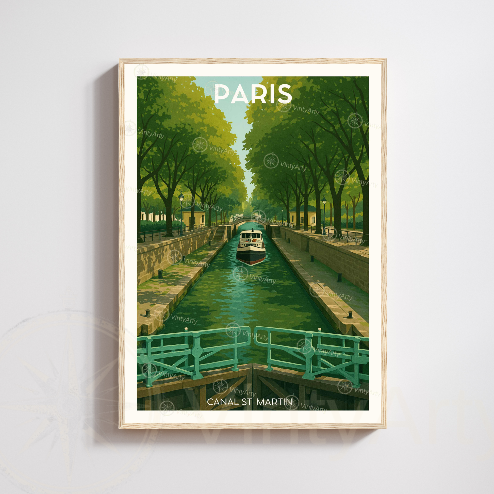 Affiche Paris | Poster Canal Saint Martin | Affiche France