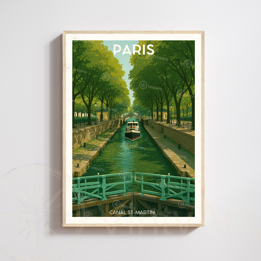 Affiche Paris | Poster Canal Saint Martin | Affiche France