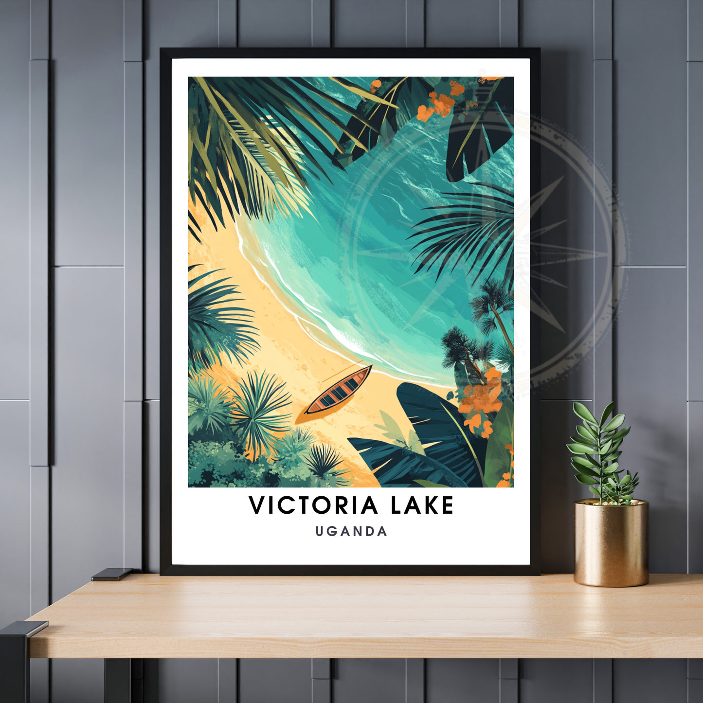 Affiche Lac Victoria | Poster Ouganda | Affiche Lac