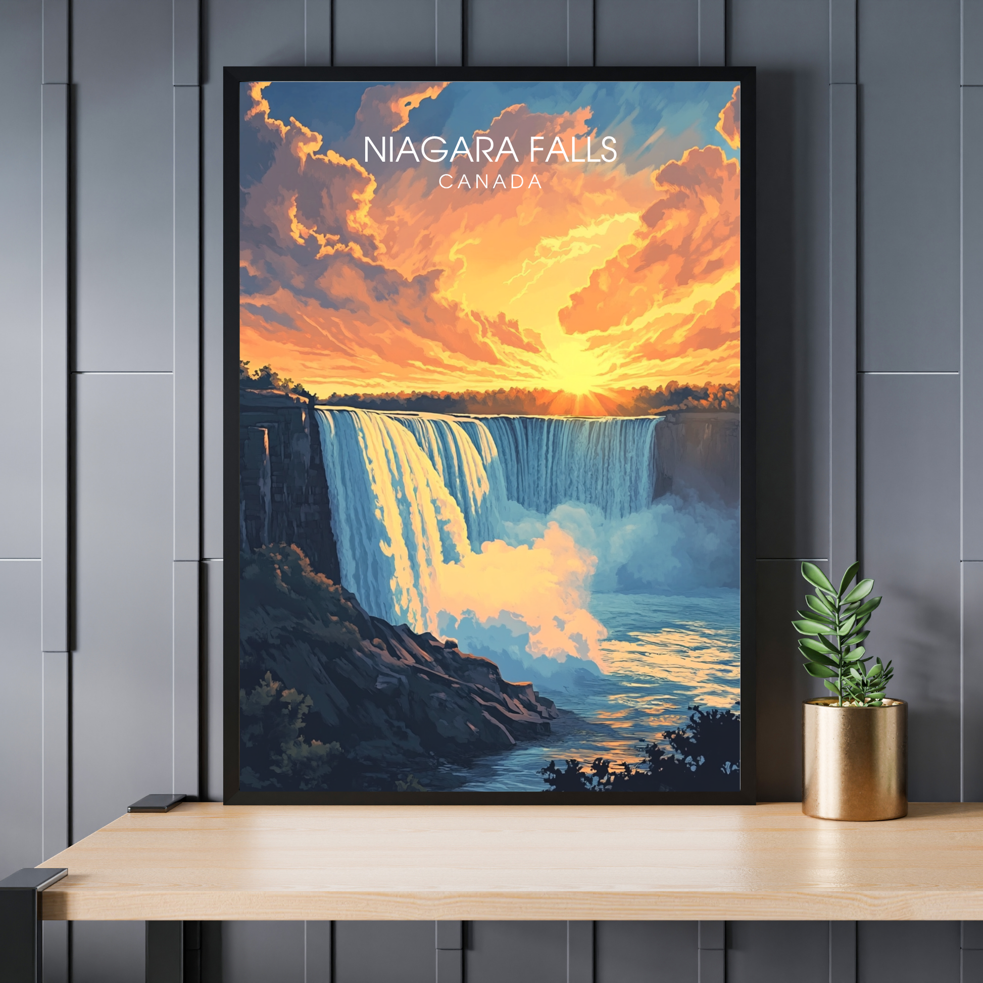 Affiche Chutes du Niagara | Poster de voyage Canada | Affiche Canada