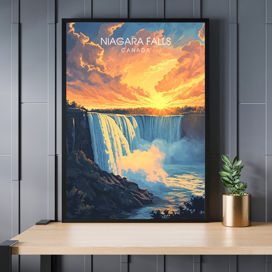 Affiche Chutes du Niagara | Poster de voyage Canada | Affiche Canada