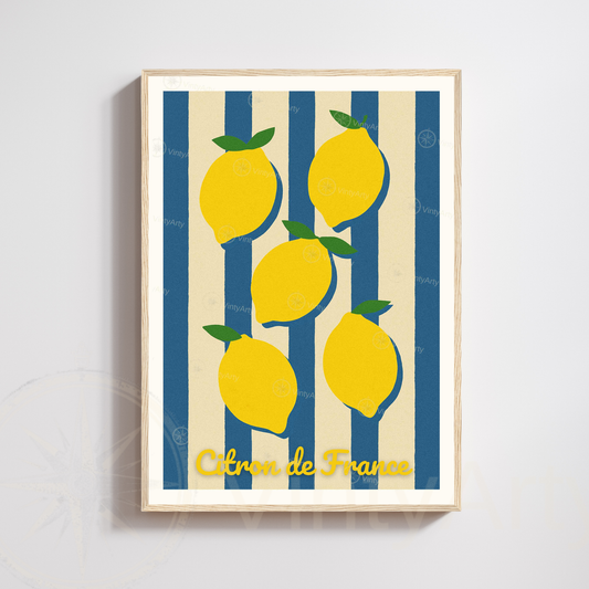 Affiche Paris | Art décoratif citron | Affiche France